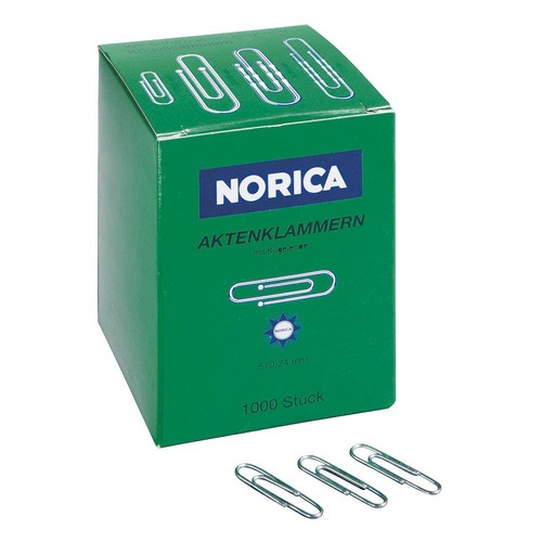 Norica büroklammern silber - büroklammern,