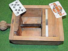 Antike Spielkartenpresse Holz Spindelpresse Spielkarten Presse Skat Rommee 2fach