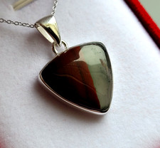 Unikat ? 925 Sterling Silber Halsketten Anhänger Blutstein Echtschmuck