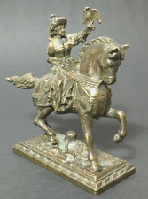 Bronze ? Pferde Figur Falkner Reiter Ritter Mittelalter Pferdefigur horse 19cm