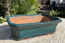 Bonsaischale Rechteckig Grün Tonschale Emailliert