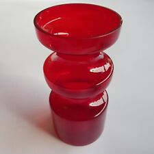 Alsterfors Glas Vase Schweden rot gerufen Mid Century Nordic MCM Design Vintage