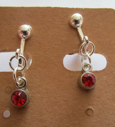 Strass rot ohrclips - strass,
