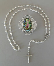 Rosenkranz cremefarbene Perlen mit Schatulle Engel bunt R 644 Verarbeitung