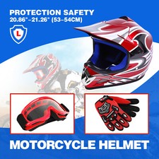 Rot  Kinder Moto Cross Helm