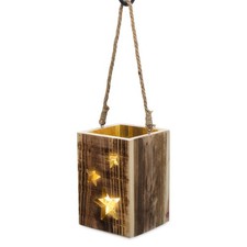 Holz Laterne mit 20 LED