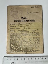 Reichskleiderkarte 1944 Berlin-Kreuzberg