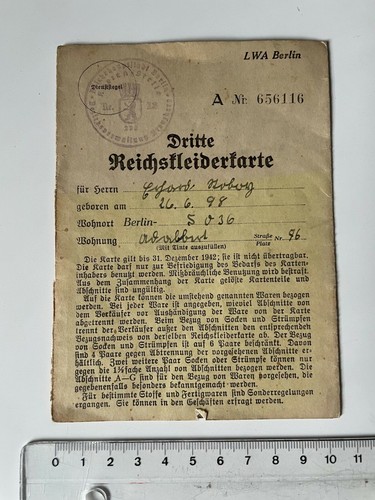 Reichskleiderkarte 1944