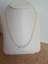 Halskette Bergkristall mit Kreuz 2x2 cm, 48 cm, Magnet,  Handarbeit,