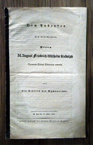 Andenken des verewigten - , m