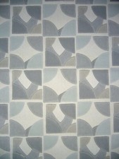 Tapete 2 Rollen je ca. 10 Meter RETRO Leimdruck sehr selten creme grau hellblau