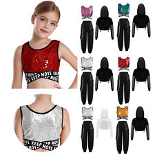 Mädchen Hip Hop Street Dance Hoodie Tank Top Joggerhose Trainingsanzug Kleidung 