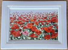 Kleines Porzellan Bild von Villeroy & Boch Galerie - Mohnblumen - Vintage