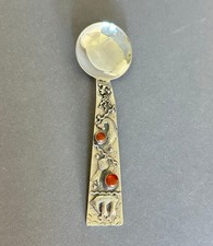 Löffel Georg Kramer Meeresmotive Bernstein Silber Anker Schiff .