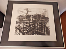 Gerahmte  Kohlezeichnung einer