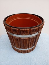 Blumentopf Kunststoff in Holzoptik Vintage 70er Jahre