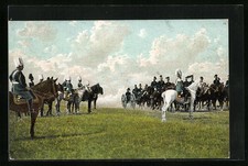 Soldaten im 1. Weltkrieg zu Pferde, Ansichtskarte 