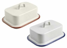 BUTTERDOSE EMAILLE für 250 g Butterbox emailliert Butterbehälter Email