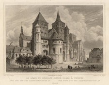 Trier Dom Original Stahlstich Poppel 1843