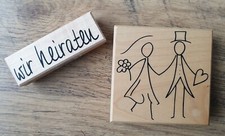 Holzstempel HOCHZEIT Brautpaar + Wir Heiraten