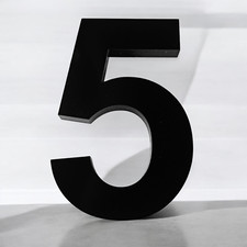 Hausnummer Hausnummernschild Zahlen Nummer Schild 8mm Vollacryl Schwarz Matt