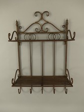 Wandgarderobe Kleiderhaken Garderobe Antik Stil Metall Haken B.42cm braun rostig