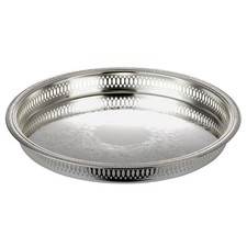 Serviertablett Silber rund 34