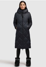 khujo Salia Damen-Wintermantel Jacke Steppmantel langer Winter-Parka dunkelblau 