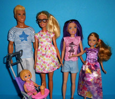 %**"Barbie Schwestern+Ken*Barbie*Skipper*Stacie*Shelly mit Kinderkarre***%