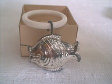 WMF sehr alte Kinder Rassel Baby Beißring  mit silbernem Fisch