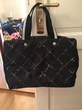 ORIGINAL CHANEL Tasche Weekend Travel Line Boston Schwarz/Weiß Vintage