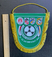 Wimpel Turnier Rot-Weiß Erfurt 1989 gelb mit Fortuna Sittard, St. Pauli, CZ Jena