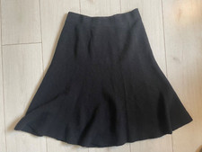 Benetton Rock Gr. M Schwarz Wollrock Glockenrock Tellerrock Gummibund knielang