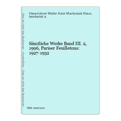 Sämtliche werke band iii - sämtliche,