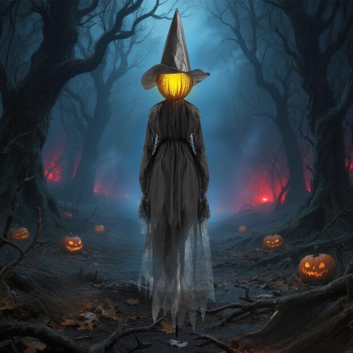 Halloween hexe mit gruseligem - halloween,