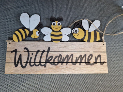 Holzschild willkommen - holzschild, "willkommen"