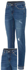 2 Damen Strech Jeans blau Slim Fit Umschlag destroyed  K-Länge  36 - 52 neu 5121