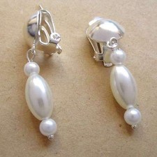 Ohrclips Clips weiß Anklipsen