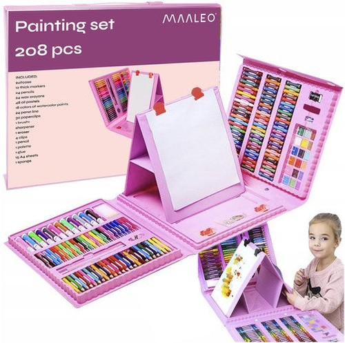 Malset kinderkoffer 208 teilig - kinderkoffer, 208-teilig