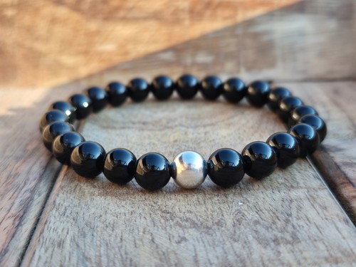 Onyx armband 925 - onyx, silber