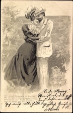 Litho Liebespaar, Umarmung -