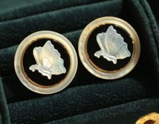 F18 Earrings White Butterfly