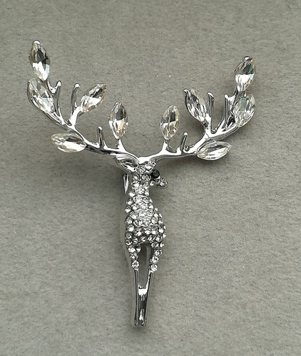 Hirsch brosche silber - brosche,