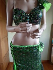 reduziert!!! Bauchtanzkostüm orientalischer Tanz Profikostüm grün neuwertig