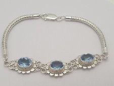 Silber Blautopas Armband / 925