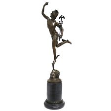 Bronzeskulptur Skulptur Hermes Merkur nach Giambologna Figur Antik-Stil Replik