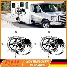 2x Aufkleber Kompass Windrose
