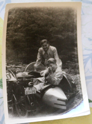 Foto mann ddr 1955 motorrad - foto,