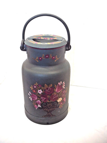 Metall milchkanne vintage - milchkanne,