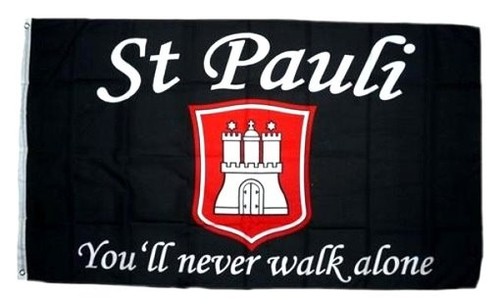 Pauli flagge fahne never - st.pauli,